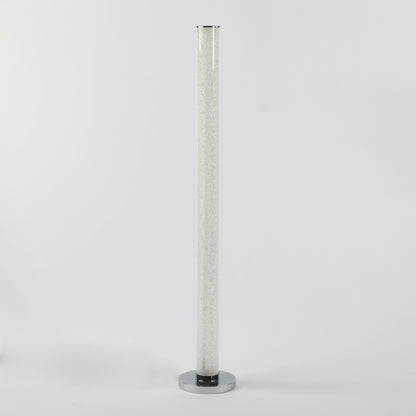 49" White Column Floor Lamp With Clear Drum Shade