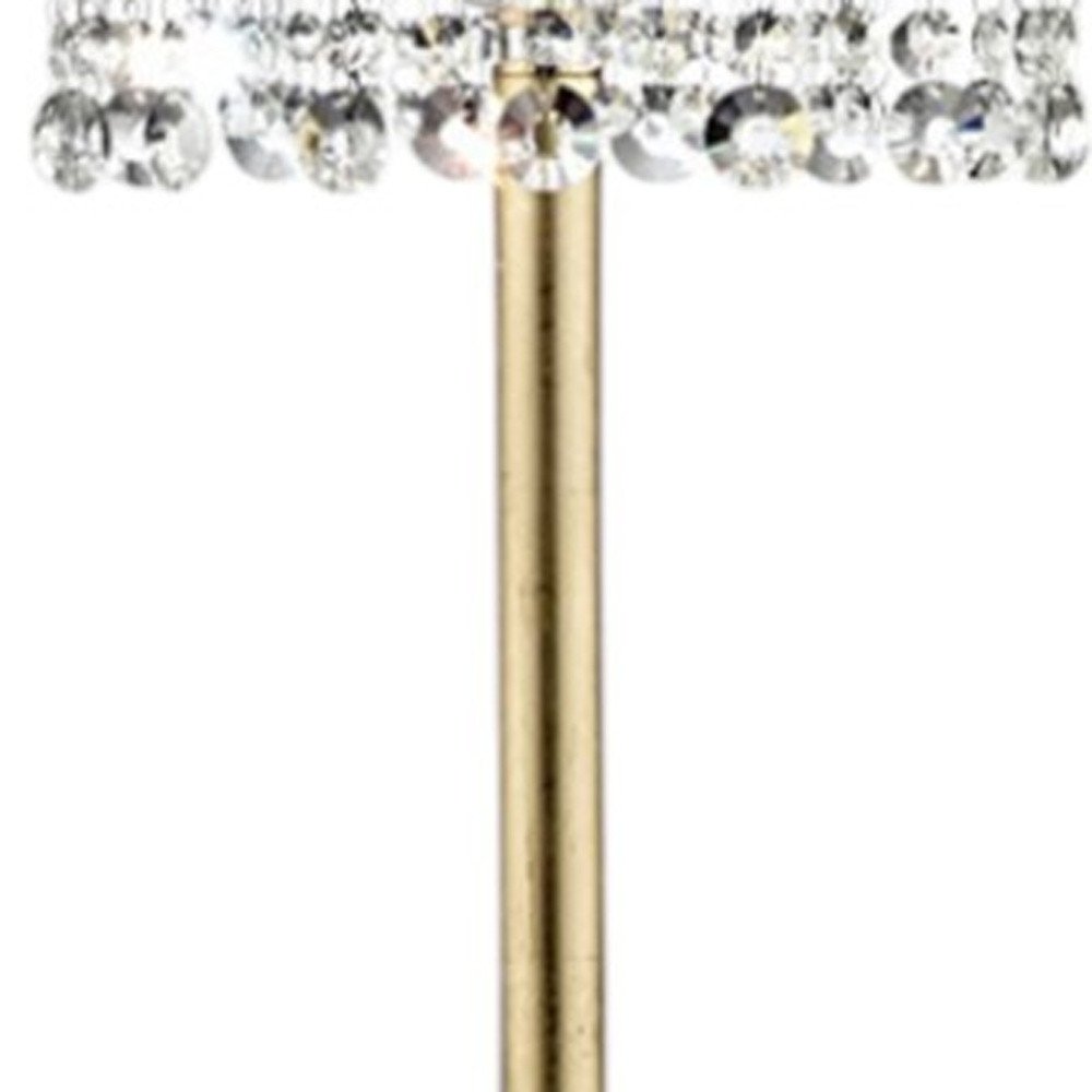 65" Gold And White Novelty Floor Lamp With White Fabric Drum Shade — view 5