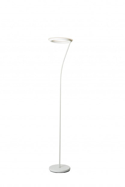 73" White LED Torchiere Floor Lamp With White HomeRoots