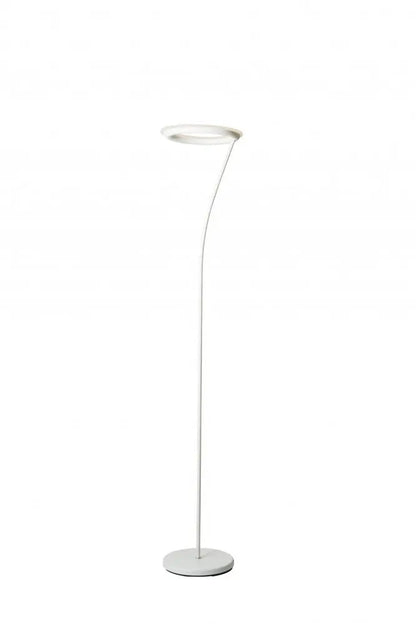 73" White LED Torchiere Floor Lamp With White HomeRoots
