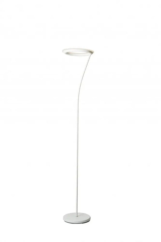 73" White LED Torchiere Floor Lamp With White HomeRoots