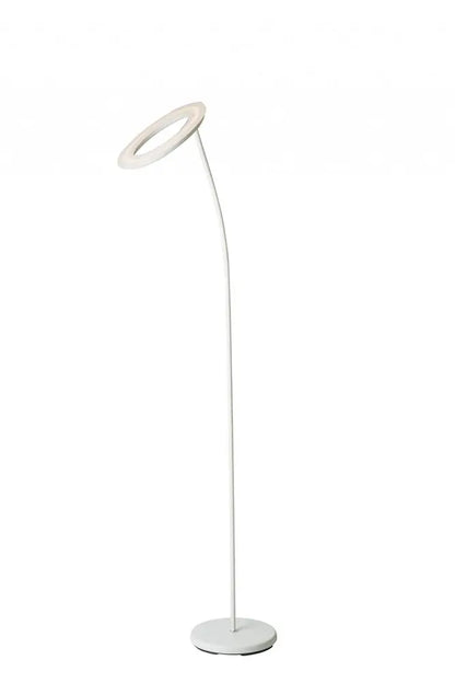 73" White LED Torchiere Floor Lamp With White HomeRoots