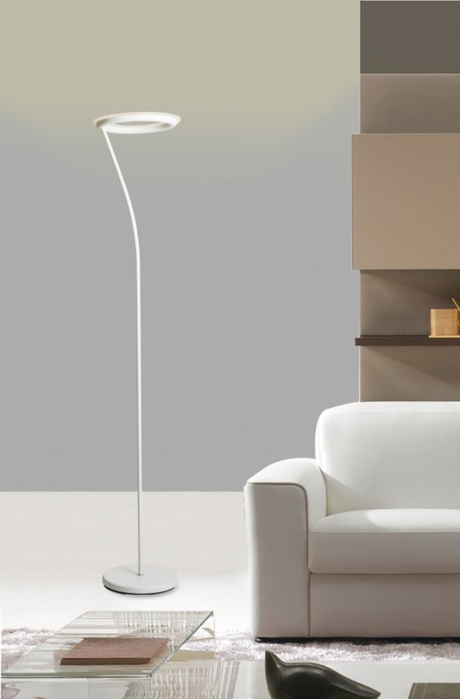 73" White LED Torchiere Floor Lamp With White — view 3