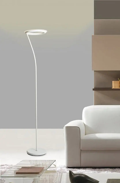 73" White LED Torchiere Floor Lamp With White HomeRoots