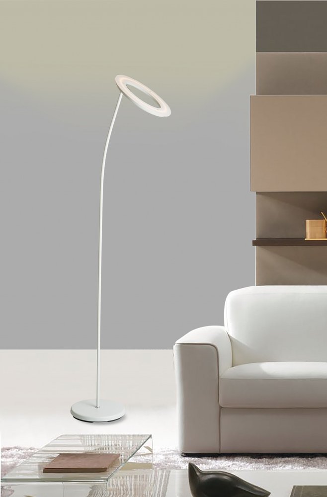 73" White LED Torchiere Floor Lamp With White — view 4