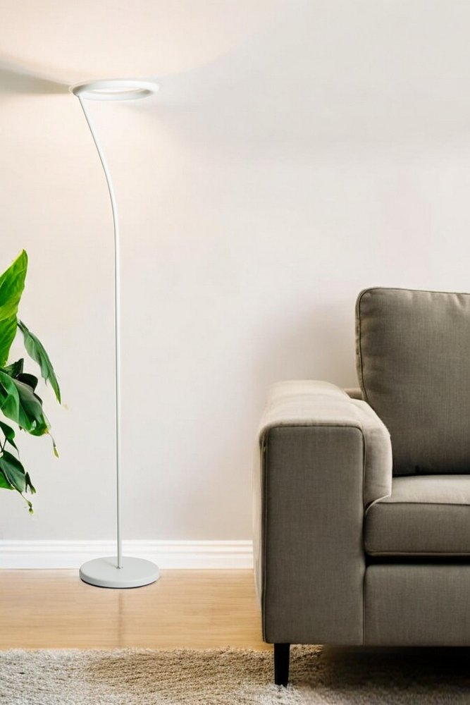 73" White LED Torchiere Floor Lamp With White — view 5
