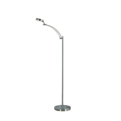 54" Silver Adjustable LED Task Floor Lamp With Silver HomeRoots