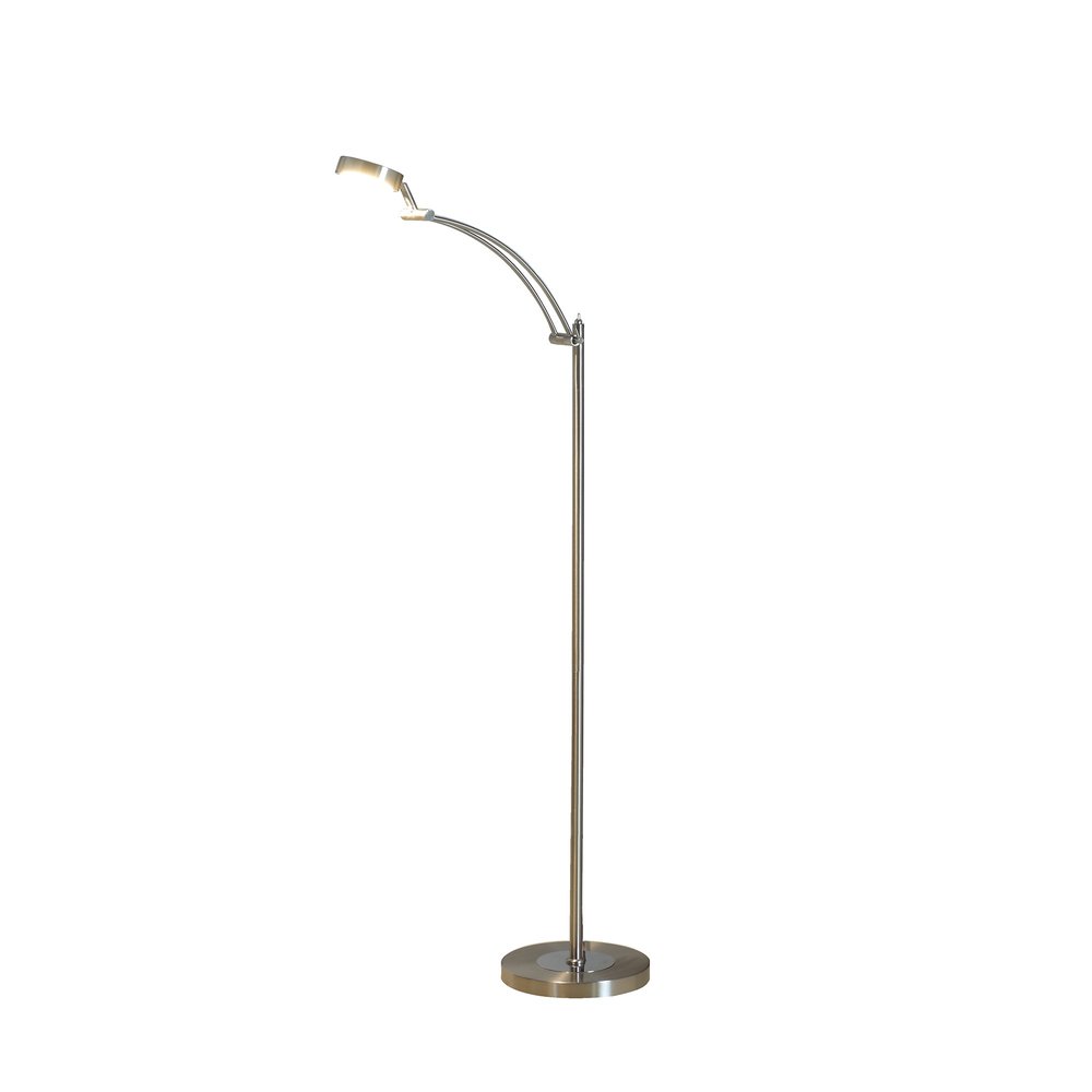 54" Silver Adjustable LED Task Floor Lamp With Silver HomeRoots