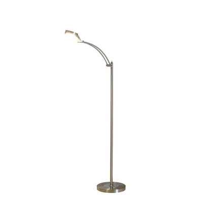 54" Silver Adjustable LED Task Floor Lamp With Silver HomeRoots
