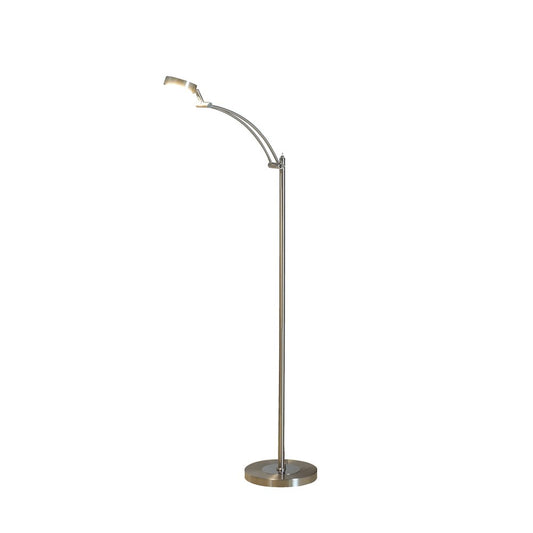 54" Silver Adjustable LED Task Floor Lamp With Silver