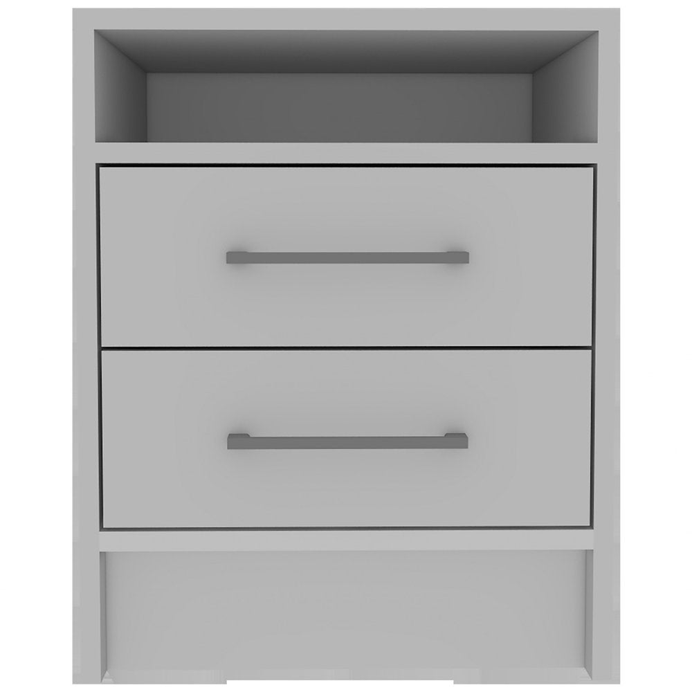 20" Wood Two Drawer Nightstand HomeRoots