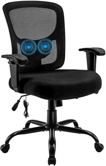 Black Fabric Mesh and Steel Adjustable Swivel Rolling Executive Office Chair HomeRoots