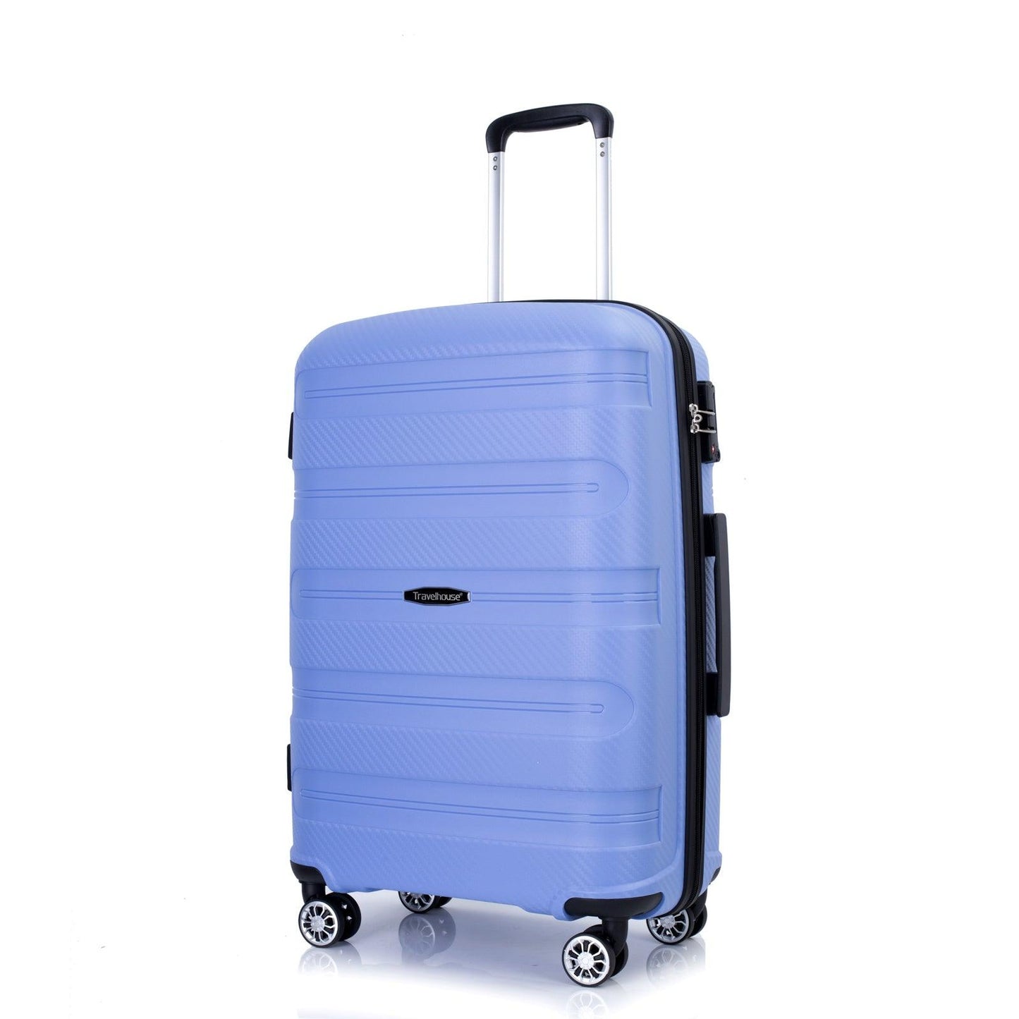 Hardshell Suitcase Spinner Wheels PP Luggage Sets Lightweight Durable Suitcase ,3-Piece Set (20/24/28) ,Purplish Blue - FurniFindUSA