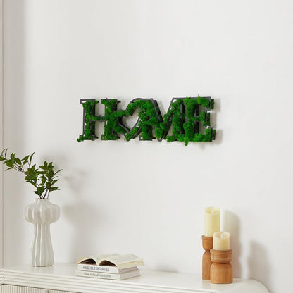 HOME Letter Art Moss Wall Decor - FurniFindUSA