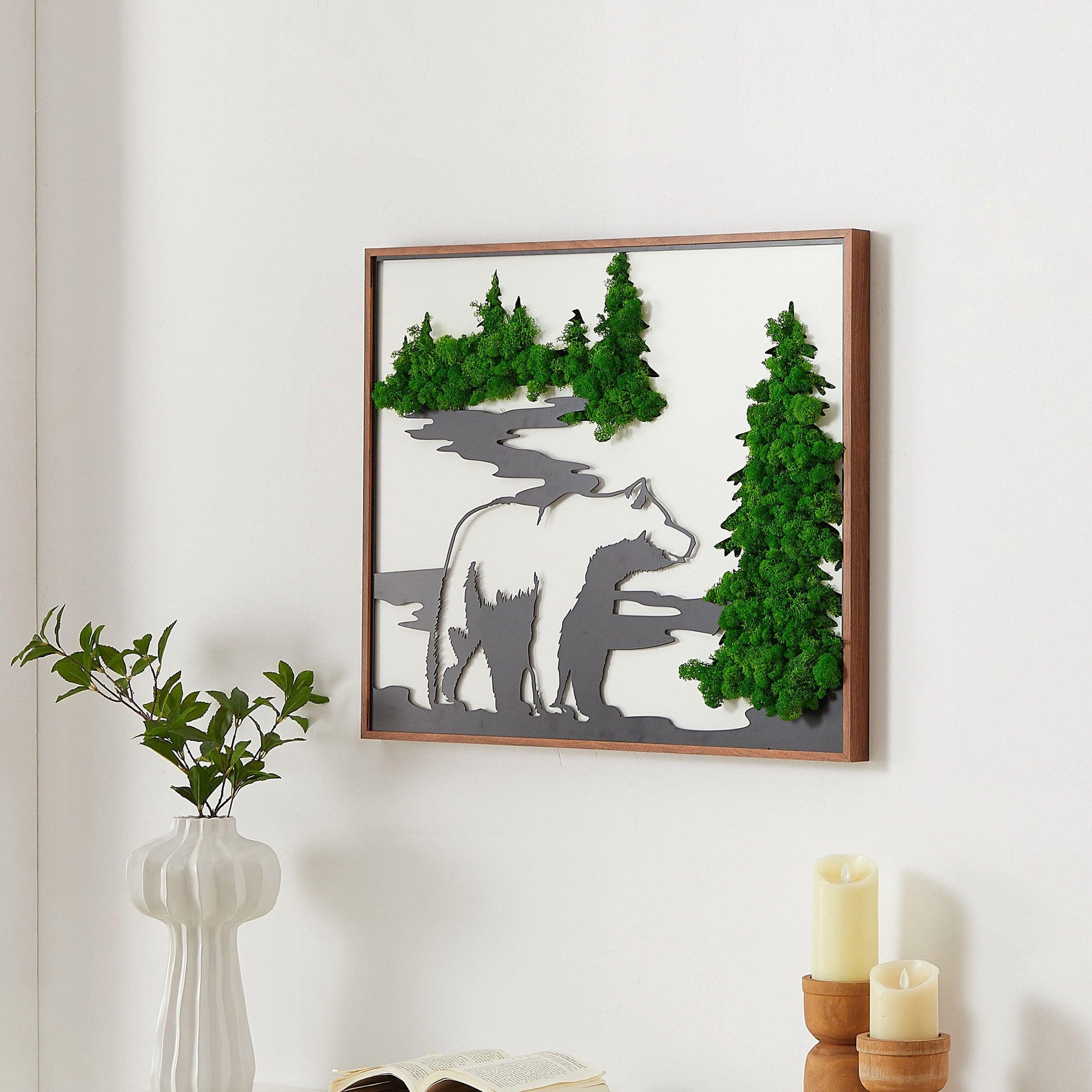 Bear Metal Art Moss Wall Decor - FurniFindUSA