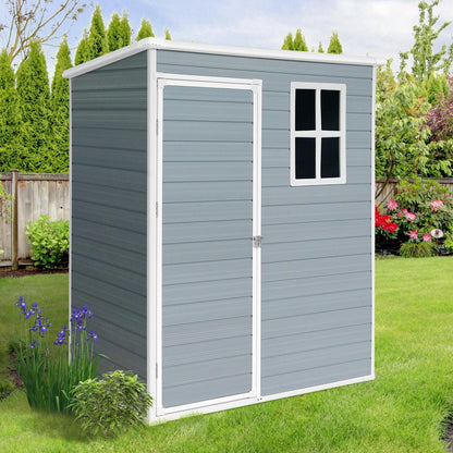 5x3ft Resin Outdoor Storage Shed Kit-Perfect to Store Patio Furniture Grey - FurniFindUSA