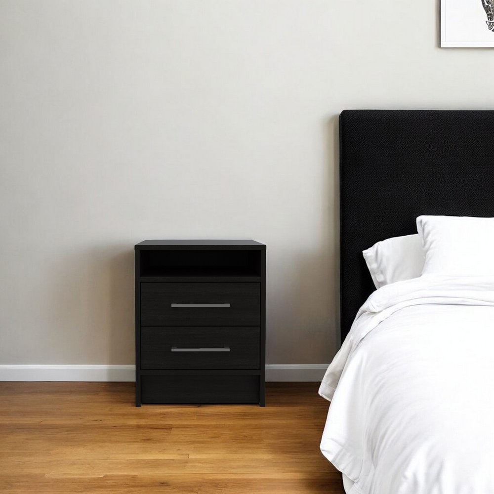 20" Wood Two Drawer Nightstand HomeRoots