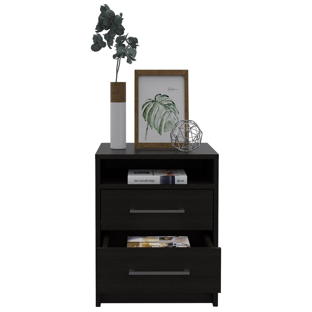 20" Wood Two Drawer Nightstand HomeRoots