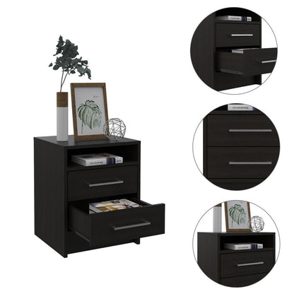 20" Wood Two Drawer Nightstand