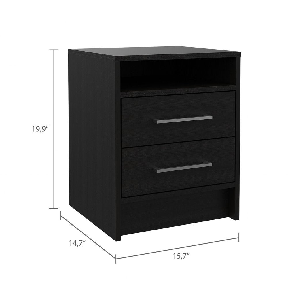 20" Wood Two Drawer Nightstand HomeRoots