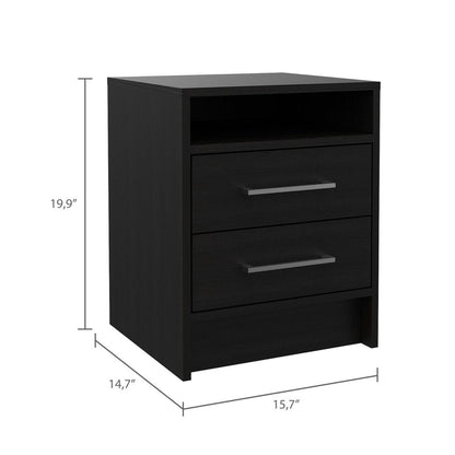 20" Wood Two Drawer Nightstand HomeRoots