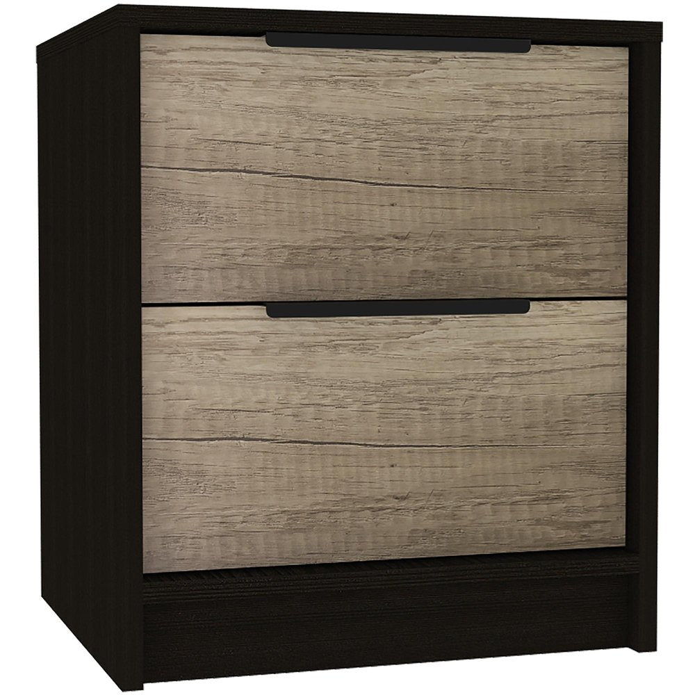 19" Wood Two Drawer Nightstand HomeRoots