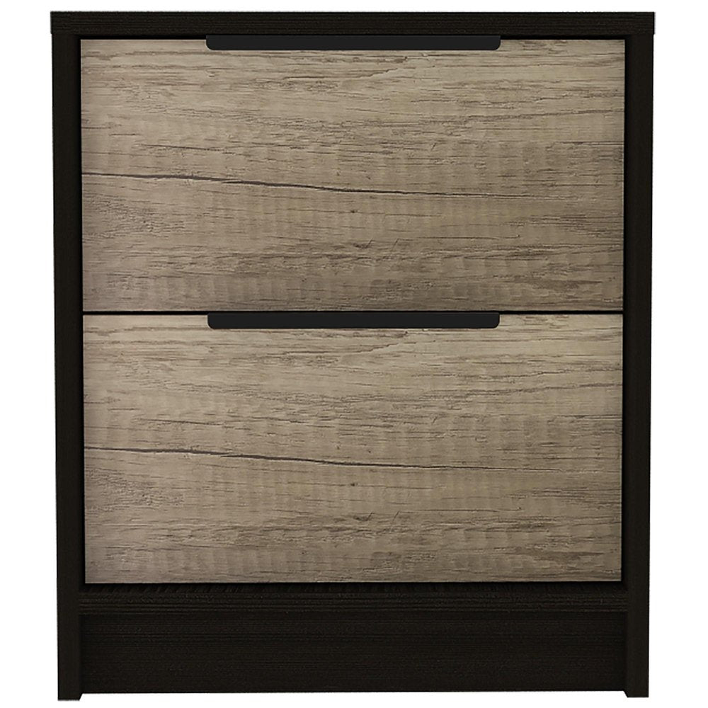 19" Wood Two Drawer Nightstand HomeRoots