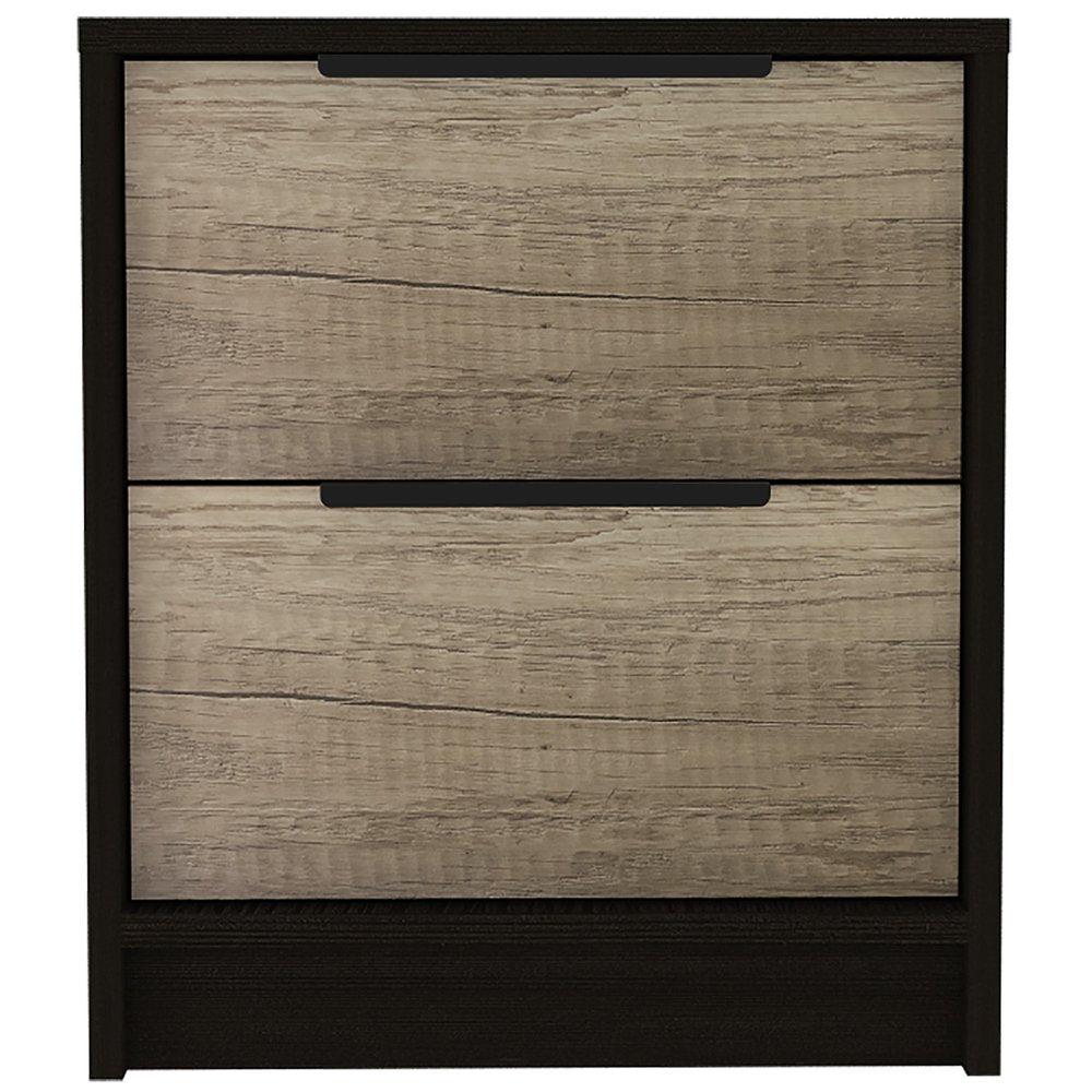 19" Wood Two Drawer Nightstand HomeRoots