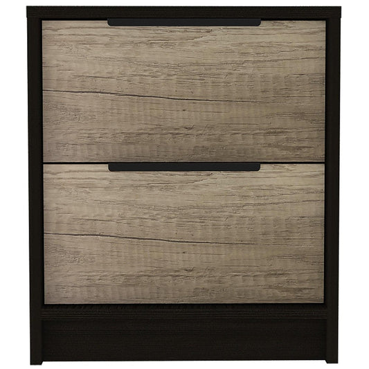 19" Wood Two Drawer Nightstand HomeRoots
