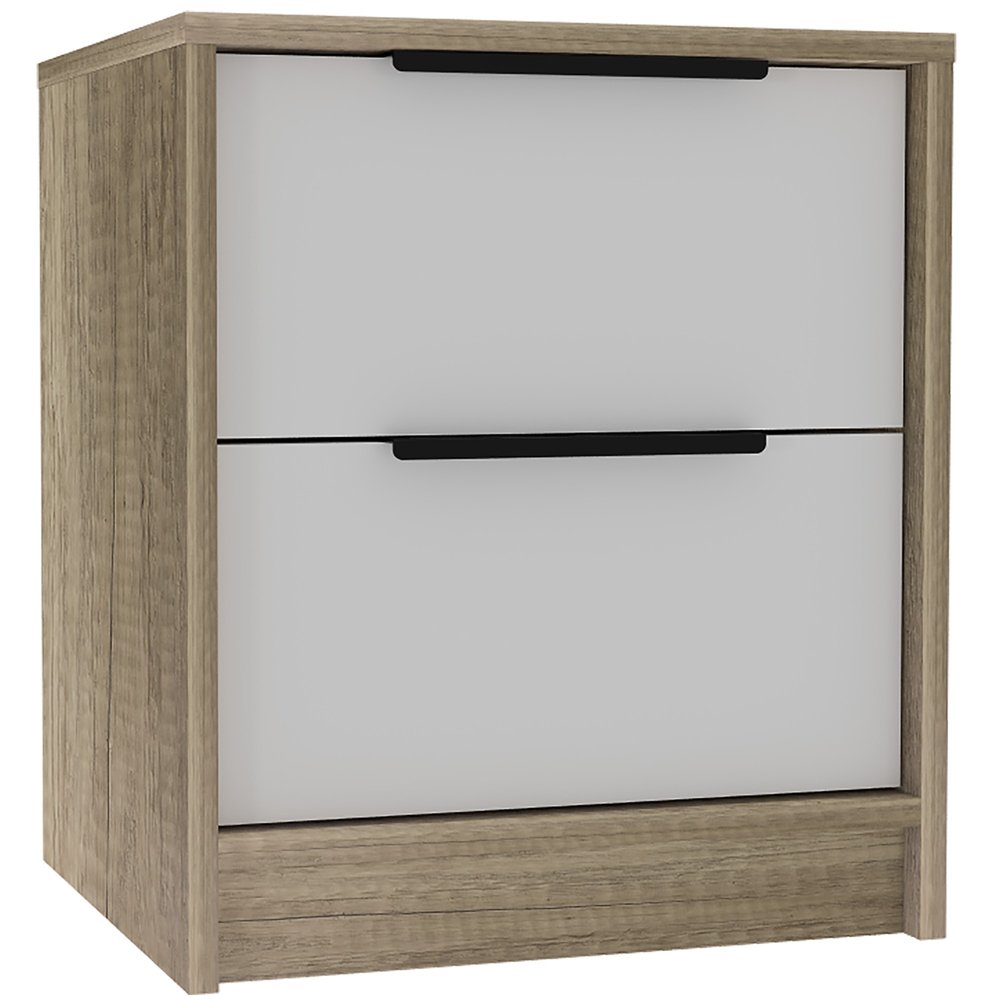 19" Wood Two Drawer Nightstand HomeRoots