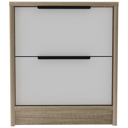 19" Wood Two Drawer Nightstand HomeRoots
