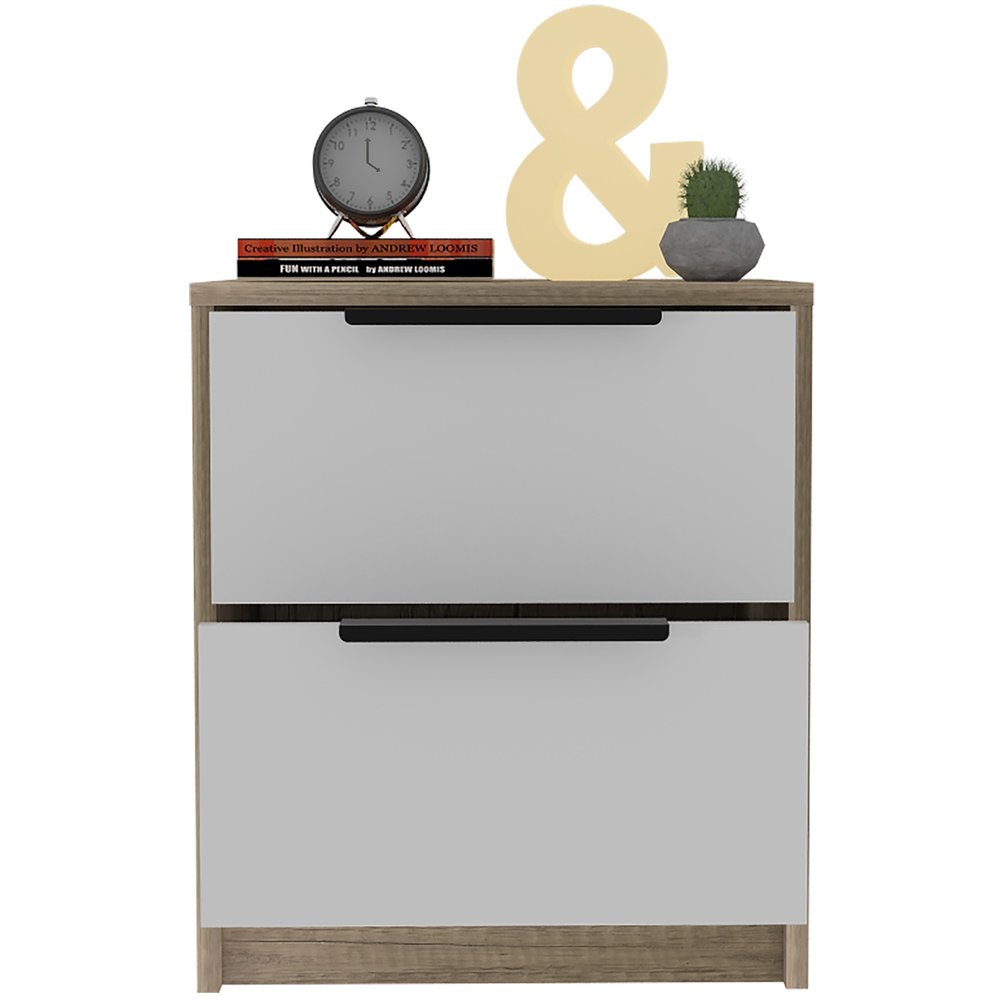 19" Wood Two Drawer Nightstand — view 3