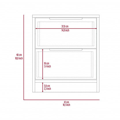 19" Wood Two Drawer Nightstand HomeRoots