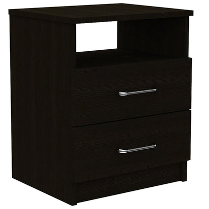20" Wood Two Drawer Nightstand HomeRoots