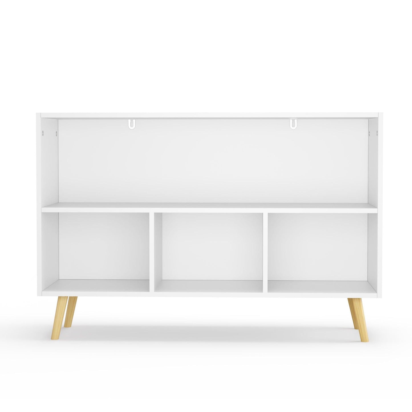 Kids bookcase with Collapsible Fabric Drawers Children's Book Display Toy Storage Cabinet Organizer White/Gray - FurniFindUSA