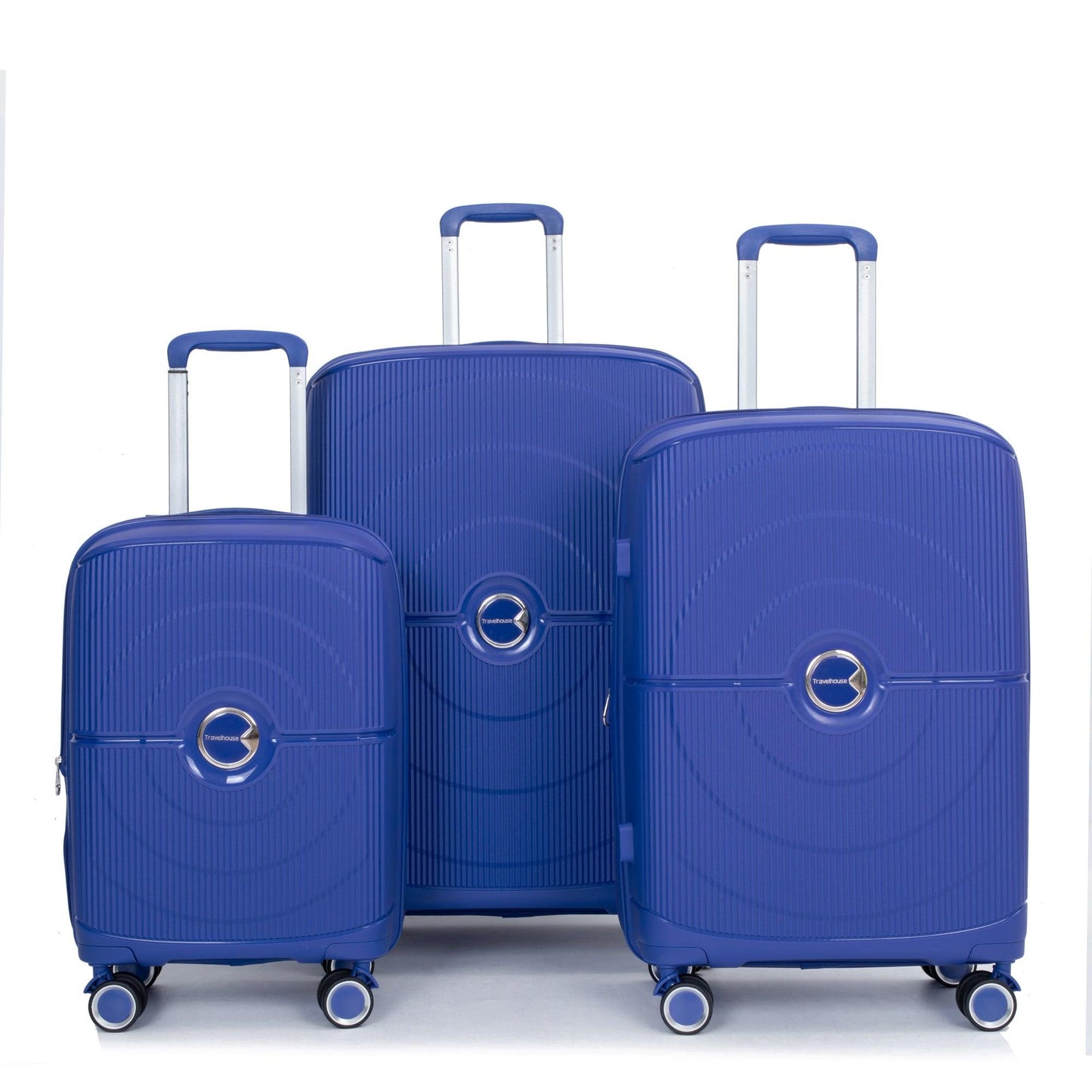 Expandable Hardshell Suitcase Double Spinner Wheels PP Luggage Sets Lightweight Durable ,3-Piece Set (20/24/28) ,Navy - FurniFindUSA