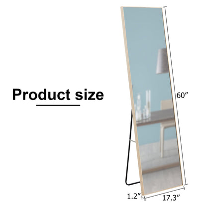 The3rd generation packaging upgrade includes a light oak solid wood frame full length mirror dressing mirror - FurniFindUSA