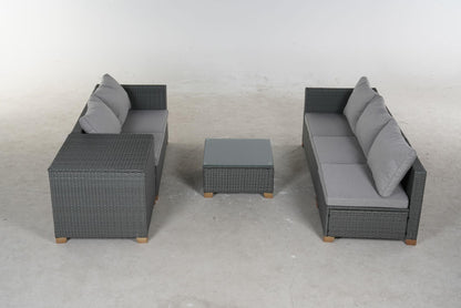 5 Piece Outdoor Rattan Sectional Sets，5 Seats with Cushion - FurniFindUSA