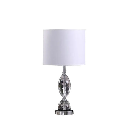 24" Silver Crystal Standard Table Lamp With White Shade HomeRoots