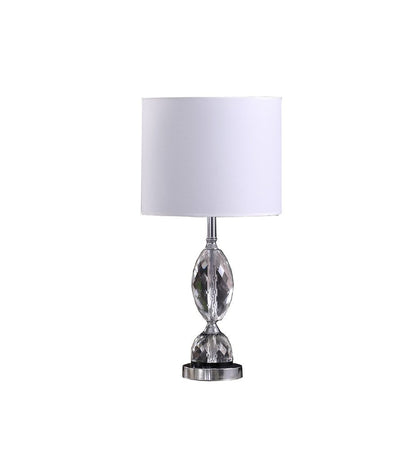 24" Silver Crystal Standard Table Lamp With White Shade HomeRoots