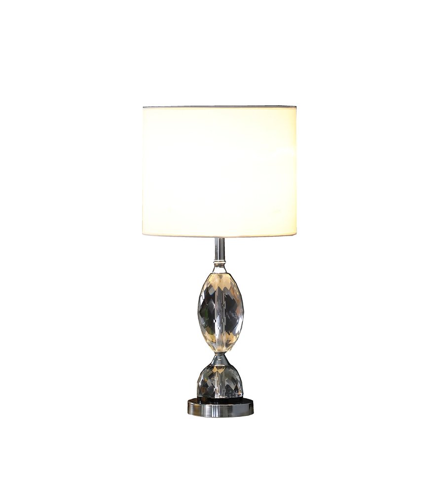 24" Silver Crystal Standard Table Lamp With White Shade — view 3