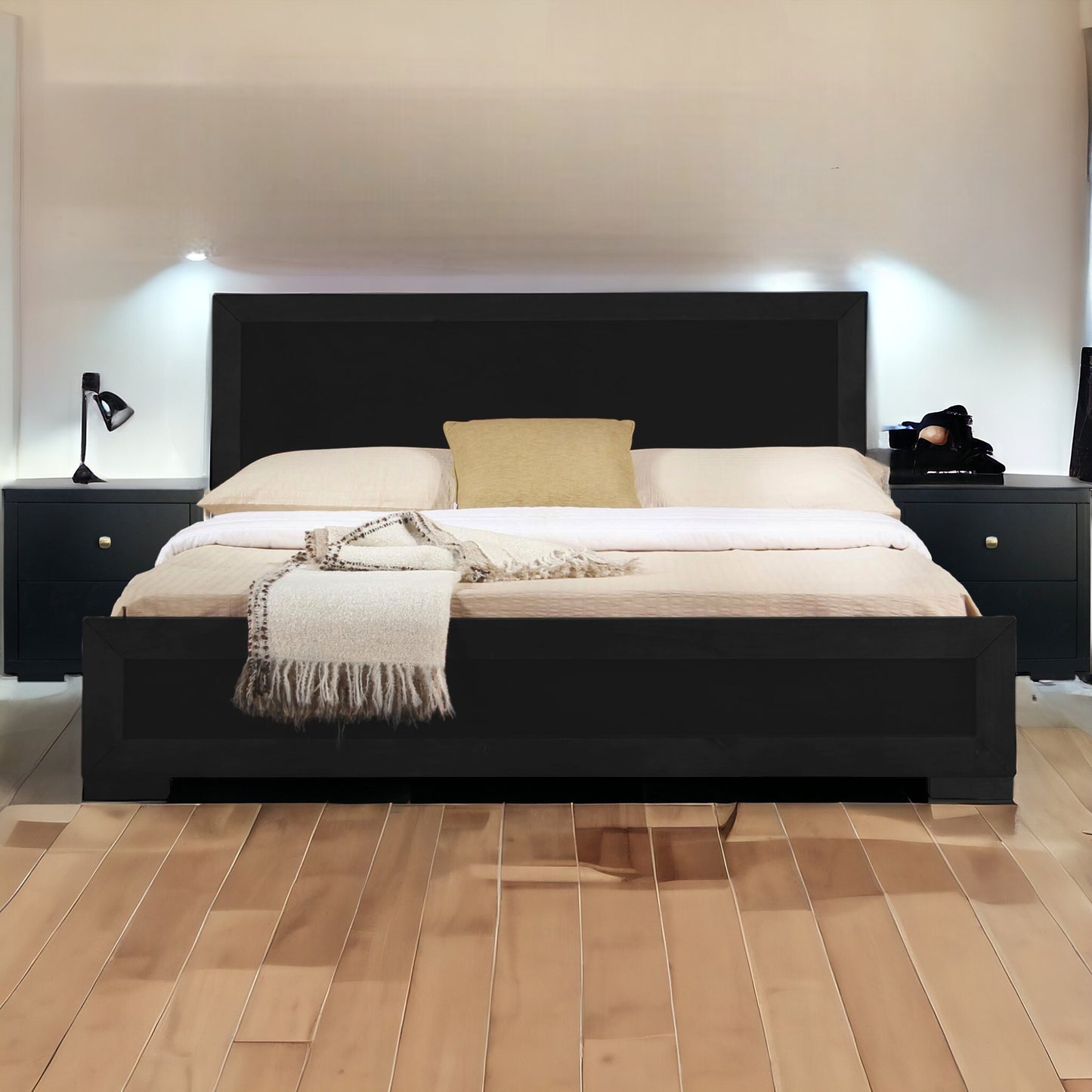 Black Wood Queen With Yes Bed Frame