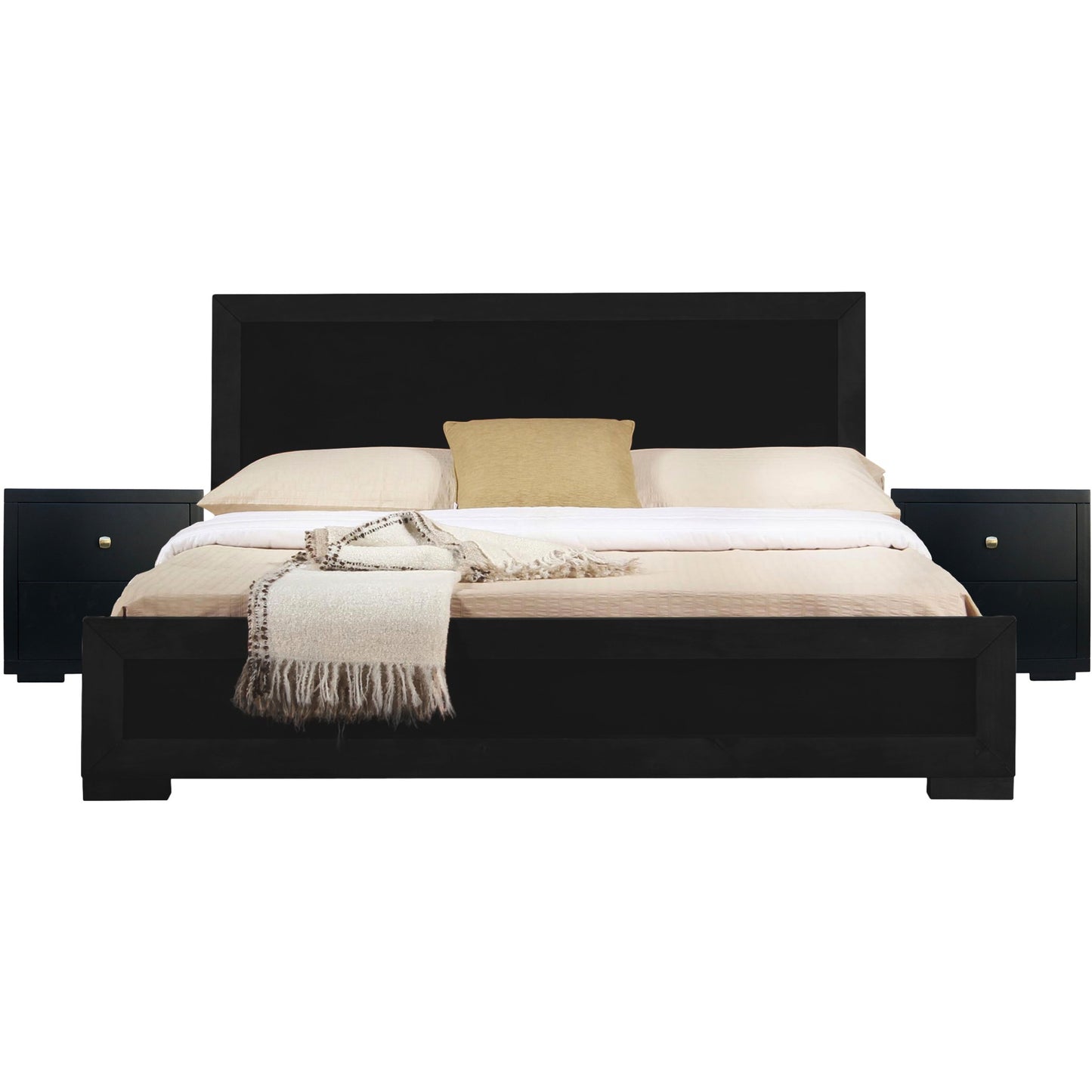 Black Wood Queen With Yes Bed Frame