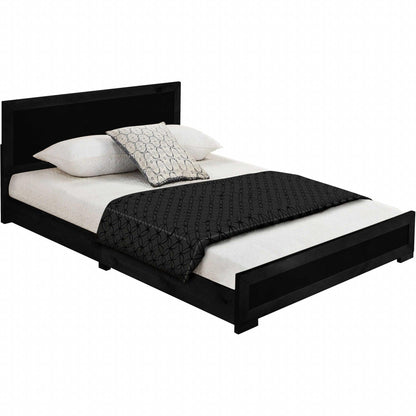 Moma Black Wood Platform Twin Bed With Nightstand - FurniFindUSA