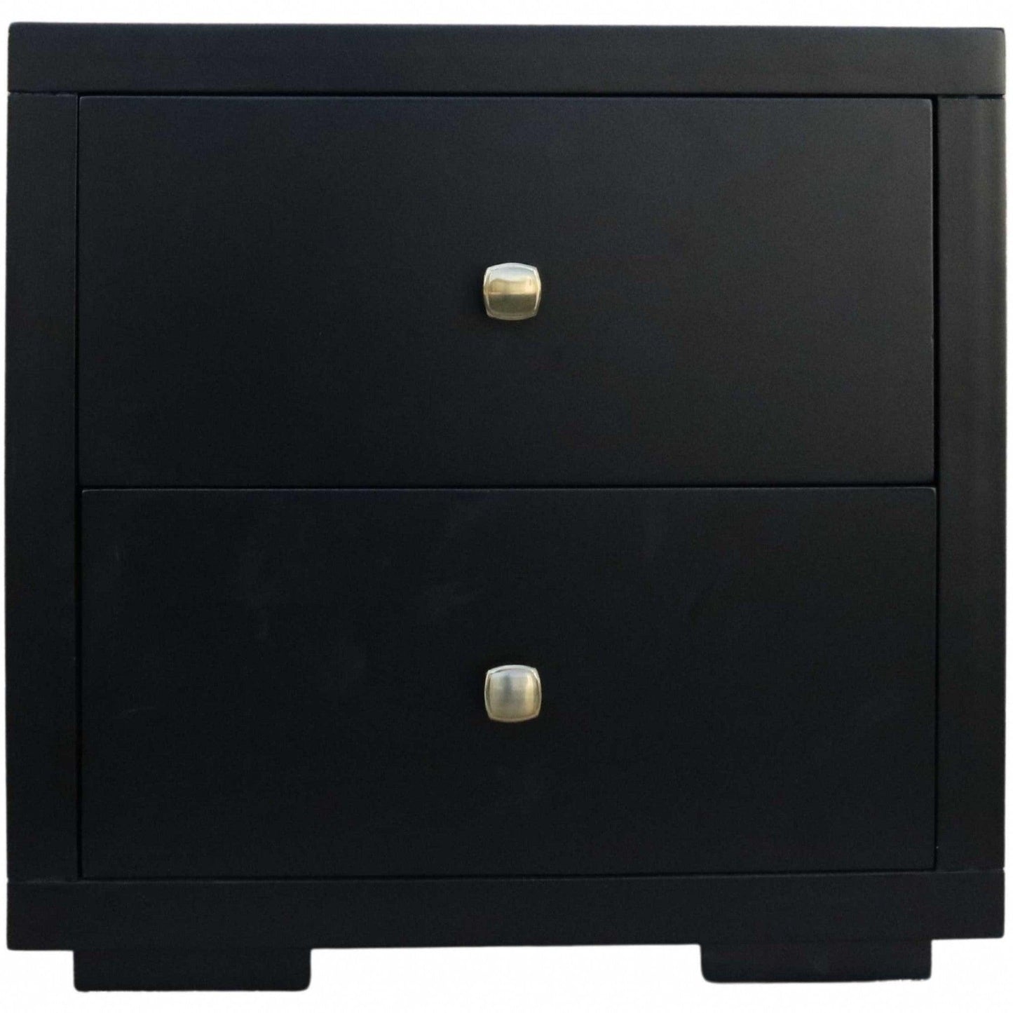 Moma Black Wood Platform Twin Bed With Nightstand - FurniFindUSA