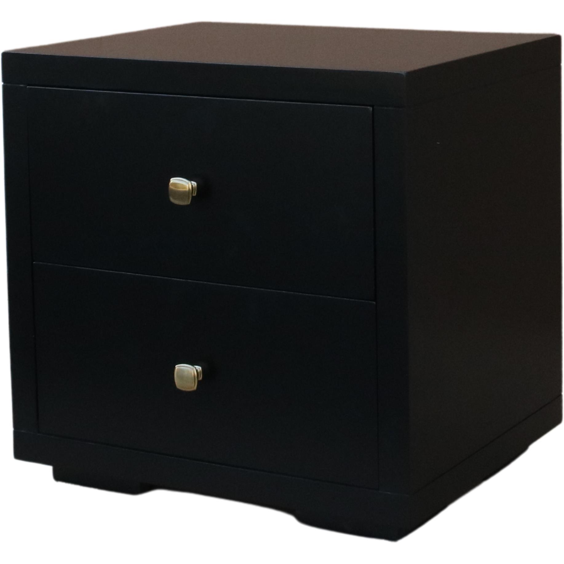 Moma Black Wood Platform Twin Bed With Nightstand - FurniFindUSA