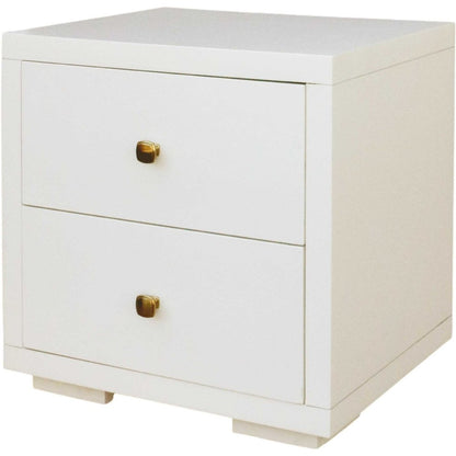 Moma White Wood Platform Queen Bed With Two Nightstands HomeRoots