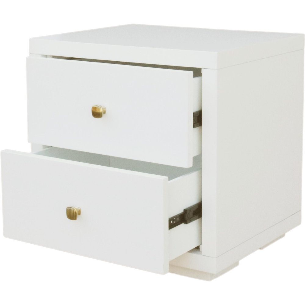 Moma White Wood Platform Queen Bed With Two Nightstands — view 7