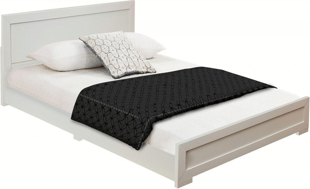 Moma White Wood Platform Queen Bed With Two Nightstands — view 12