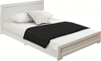 Moma White Wood Platform Queen Bed With Two Nightstands HomeRoots